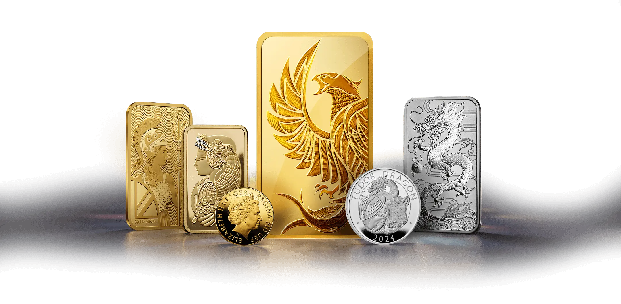 Gold bars and coins