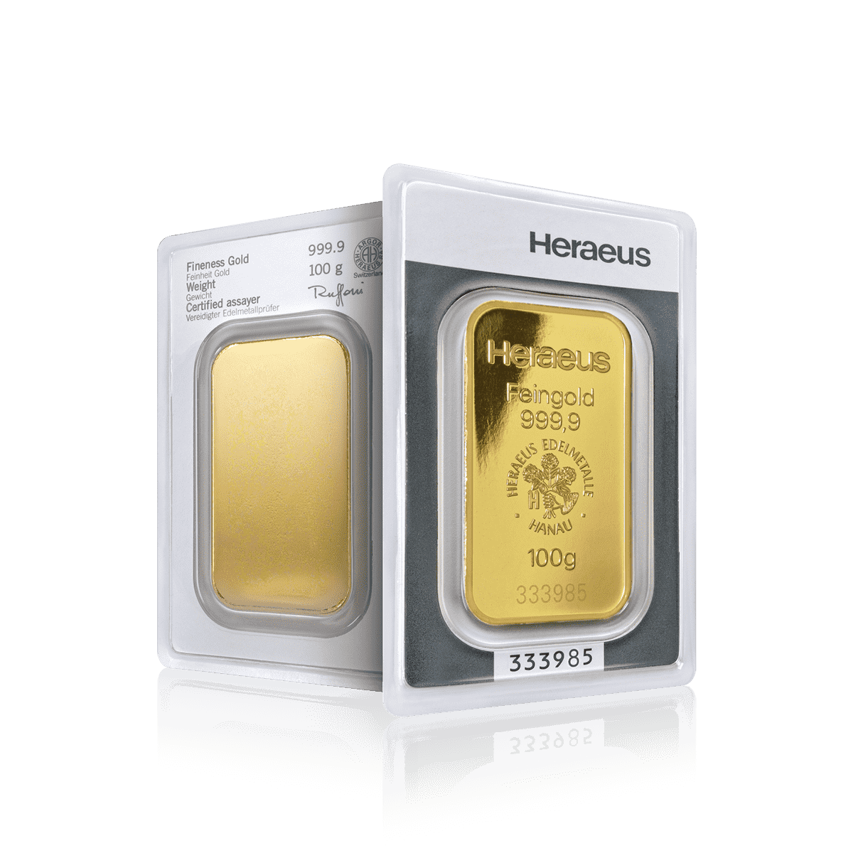 100g Heraeus Investment Gold Bar (999.9)