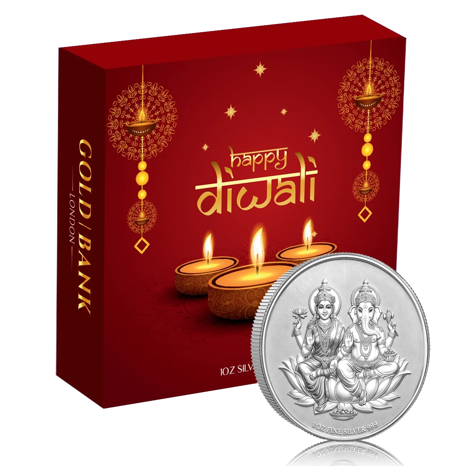 1oz Silver Gold Bank Happy Diwali Laxmi & Ganesha (Box Set)