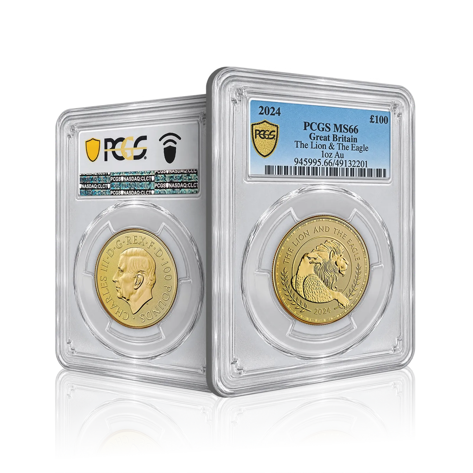 1oz Gold Royal Mint British Lion & US Eagle 2024 (PCGS Graded MS-66)