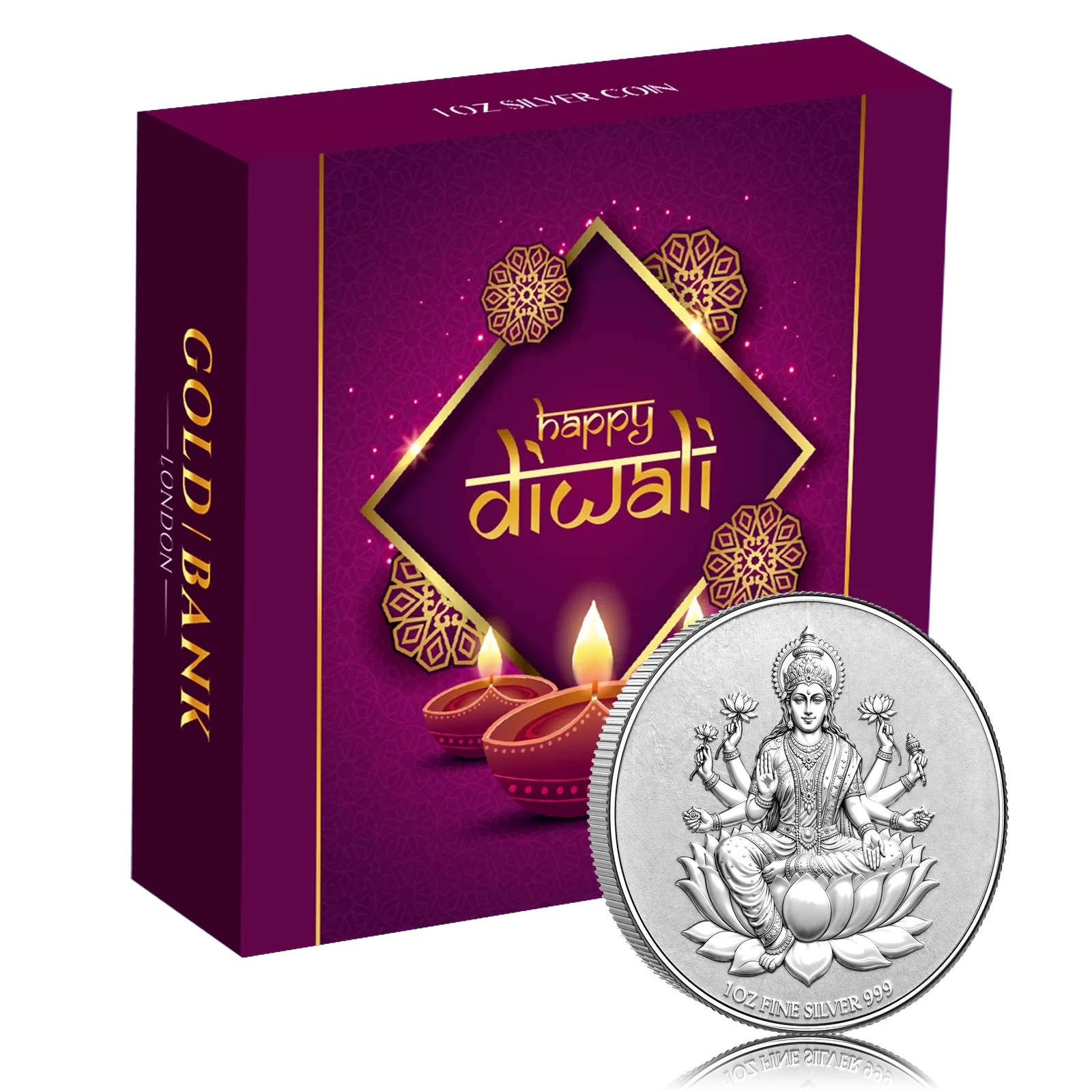 1oz Silver Gold Bank Happy Diwali Laxmi (Box Set)