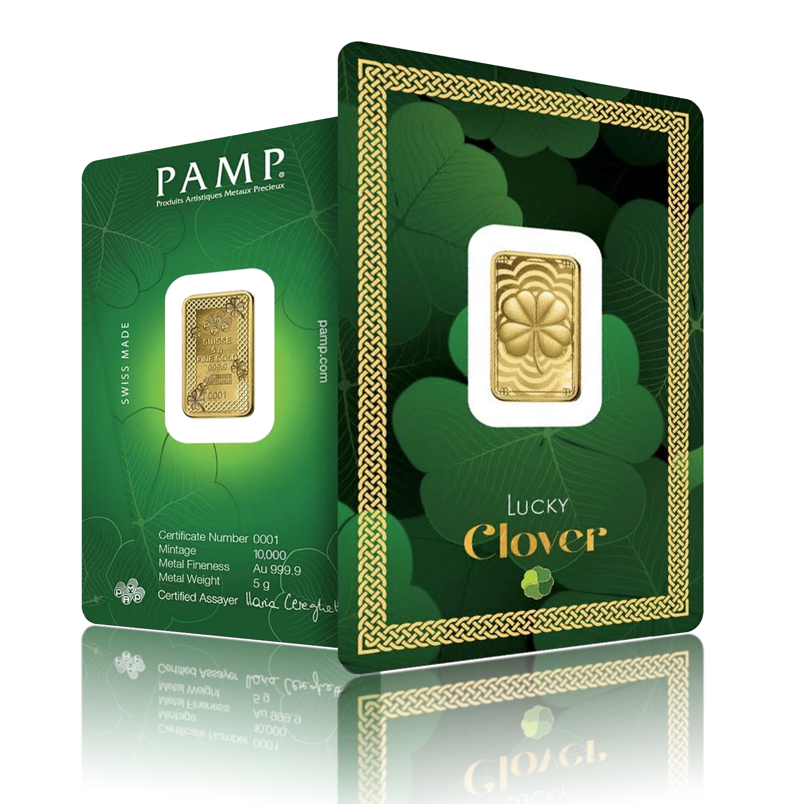 5g Gold PAMP Four Leaf Lucky Clover