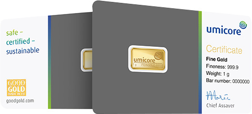 1g Umicore Investment Gold Bar