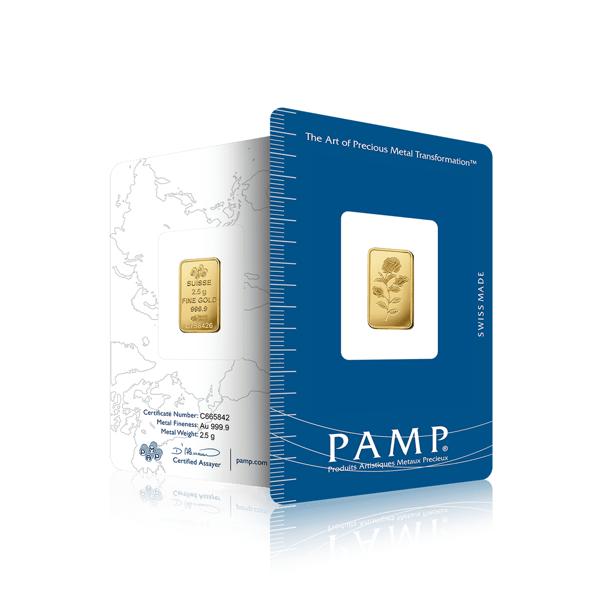 2.5g PAMP Rosa Investment Gold Bar