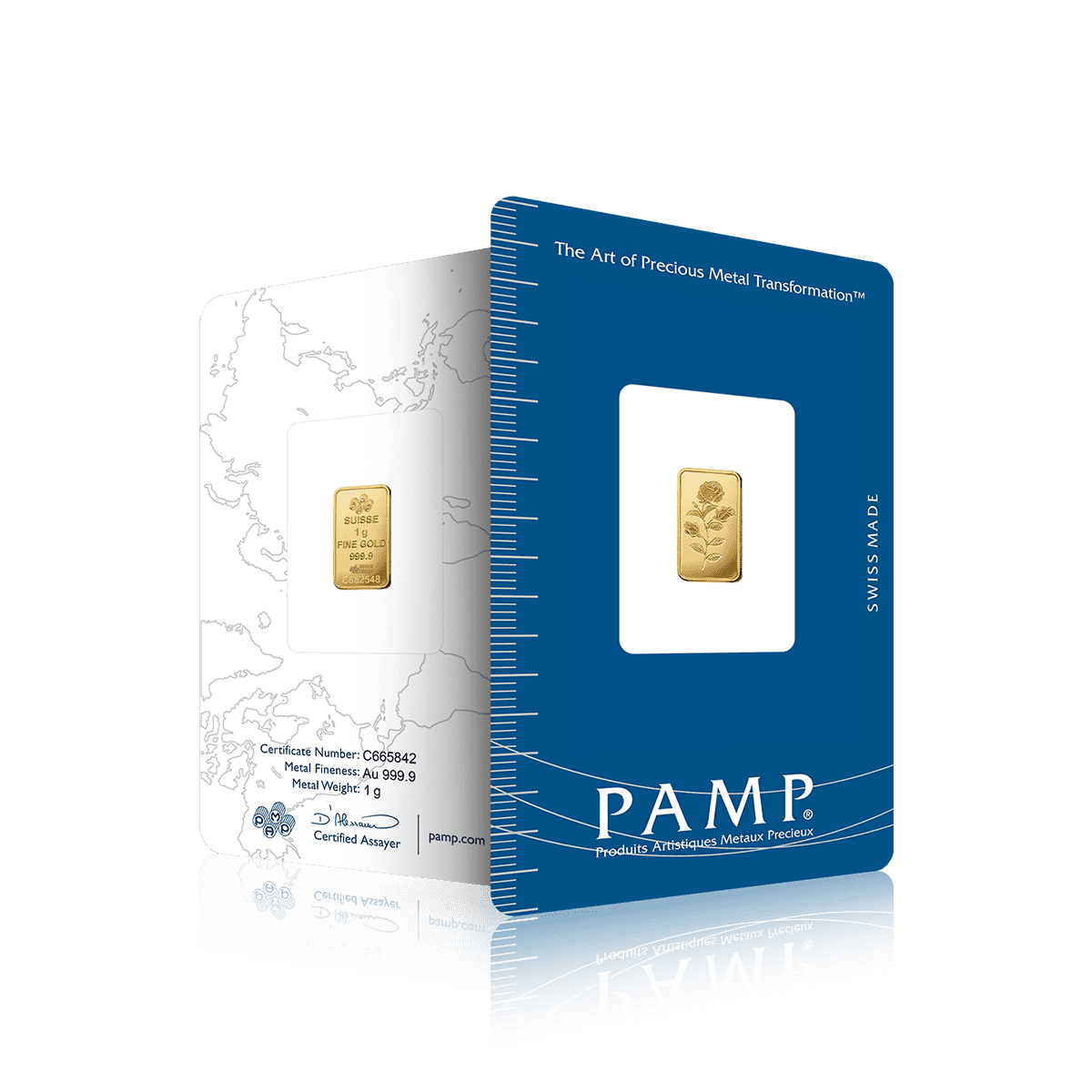 1g PAMP Rosa Investment Gold Bar 