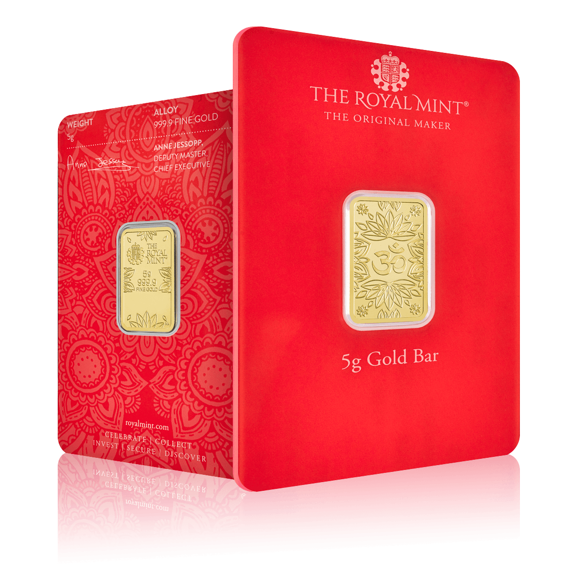 5g Royal Mint OM Investment Fine Gold Bar 
