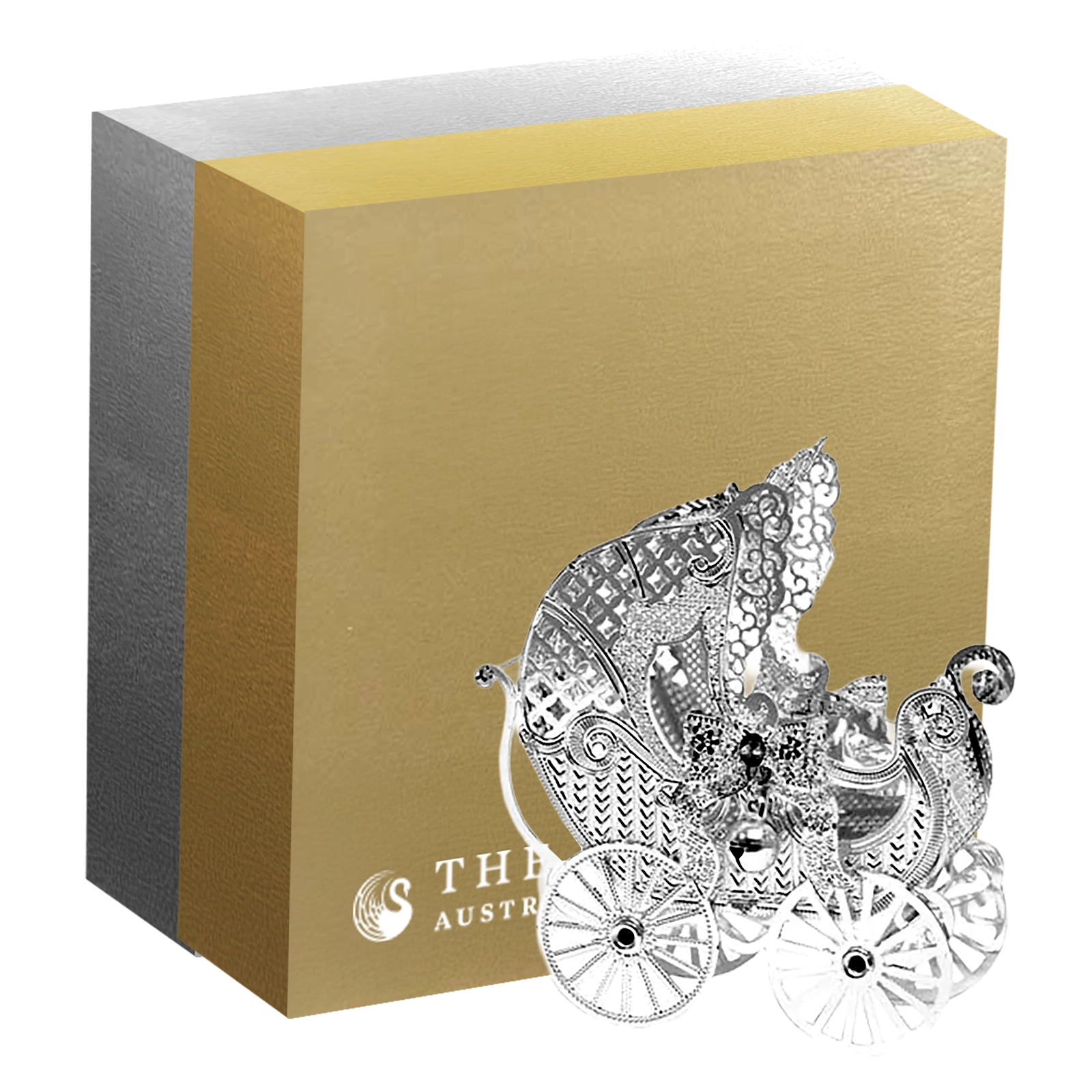 Pure Silver Dipped Christmas Baby Carriage 