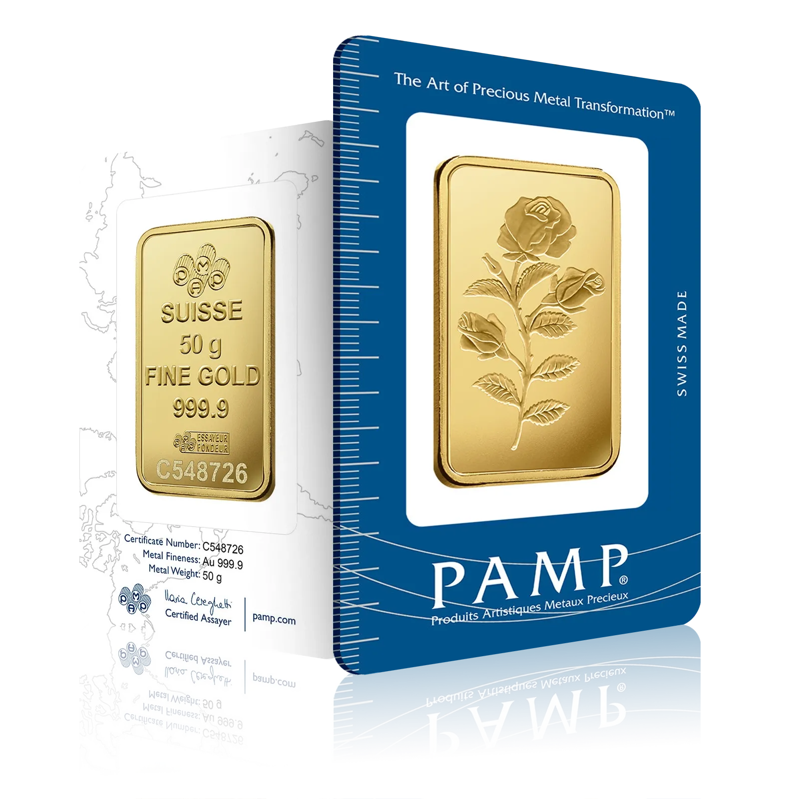 50g PAMP Rosa Investment Gold Bar