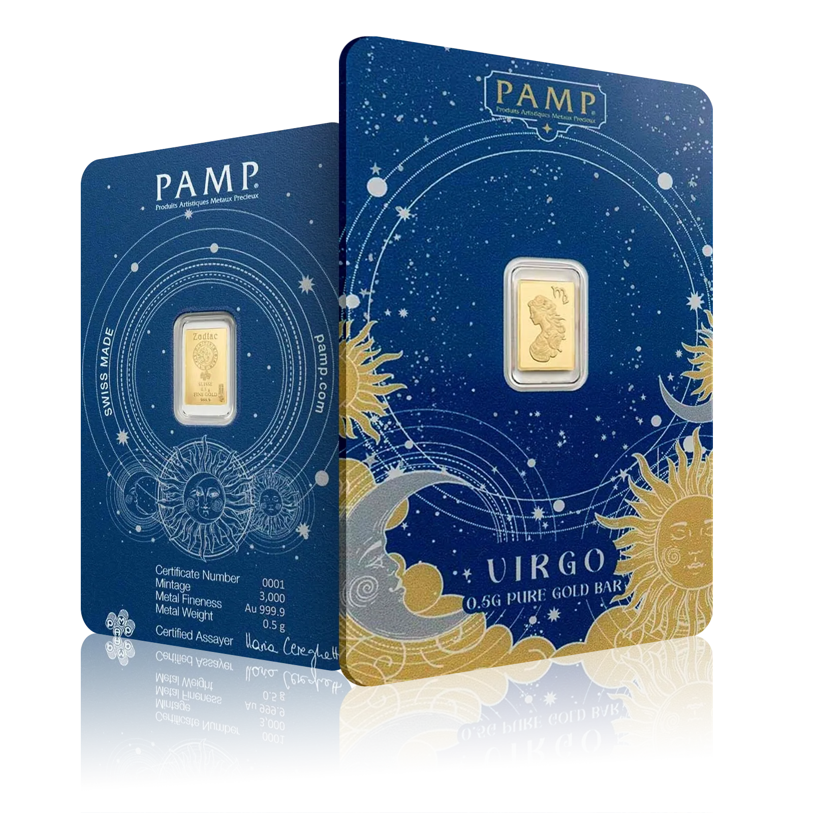 0.5g Gold PAMP Zodiacs Virgo Gold Bar