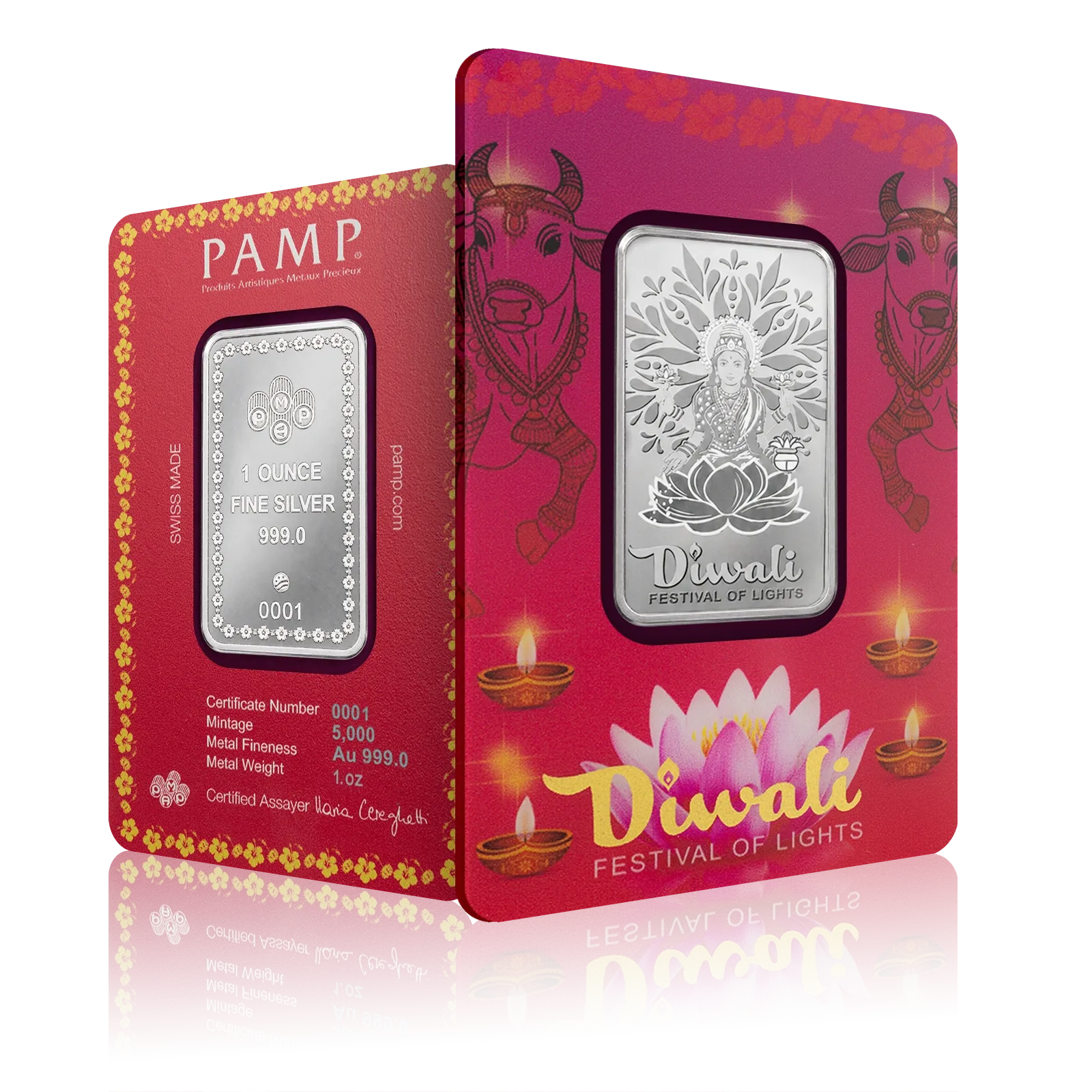 1oz Silver PAMP Diwali Lakshmi and Sacred Cow (2026)